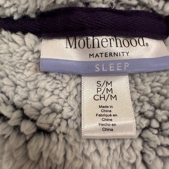 MOTHERHOOD MATERNITY SMALL/MEDIUM BLUE FUZZY COMFY WARM SOFT HOODED ROBE - Picture 6 of 8